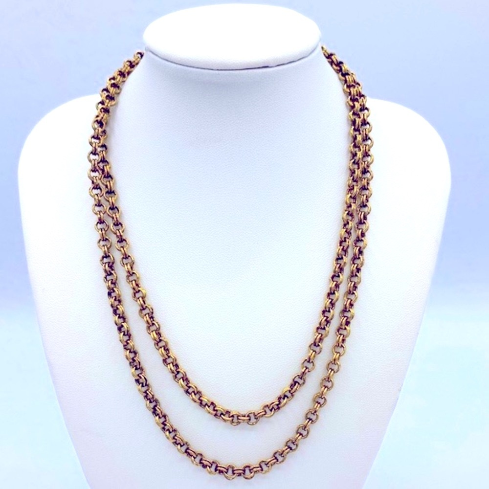 Vintage Joan Rivers Gold Tone Heavy Link Chain Necklace Joan Rivers Collection - Picture 9 of 9